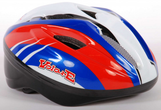 Volare Deluxe dětská helma na kolo, 51-55 cm, modrá/bílá/červená