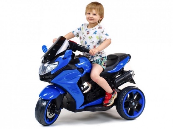 Dětská motorka Dragon s výfuky, modrá