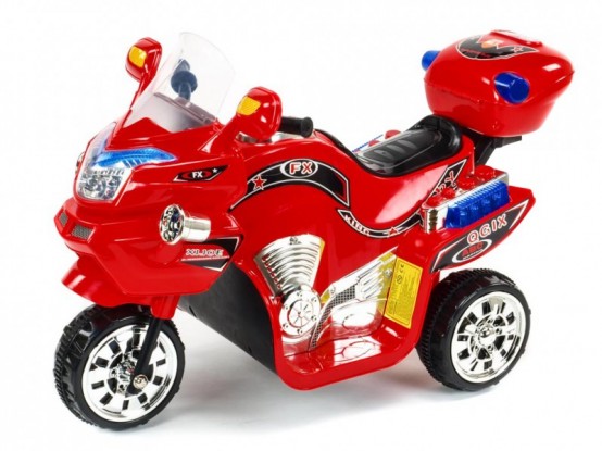 Elektrická motorka pro děti FX s LED osvětlením, červená