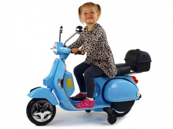 Licenční dětská elektrická motorka Piaggio Vespa PX150, modrá