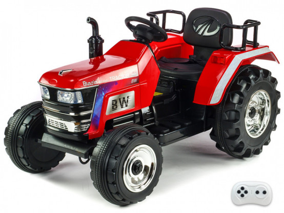 Velký dětský elektrický traktor Big Farm s 2.4G dálkovým ovládáním, ČERVENÝ