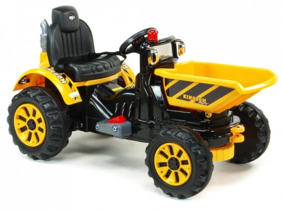 Dětský elektrický traktor Kingdom, žlutý