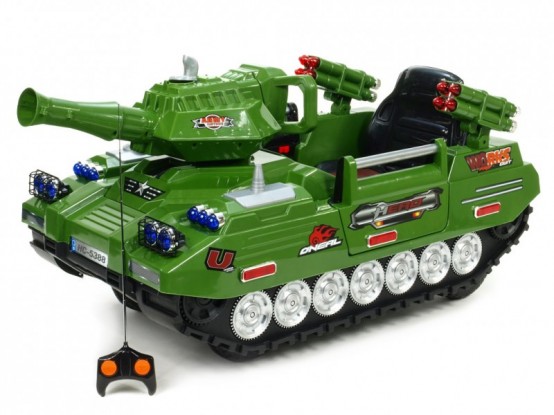 Dětský elektrický Tank Army Hero Action s funkčním dělem, dálkovým ovládáním, FM rádiem, klíčky, 12V