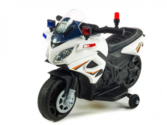 Policie Mini 911 elektrická motorka pro nejmenší, BÍLÁ