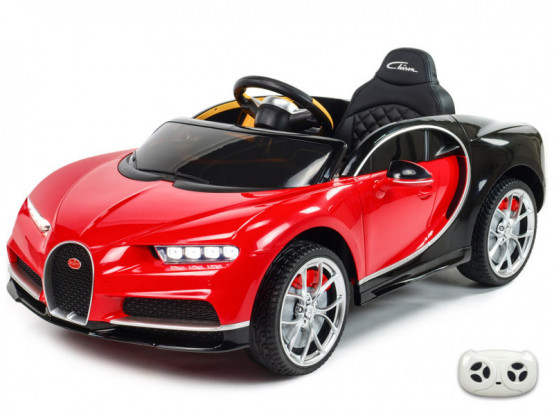 Dětské elektrické auto Bugatti Chiron, červené lakované