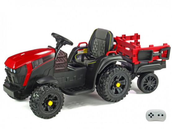 Dětský elektrický traktor s vlekem Bison, červený