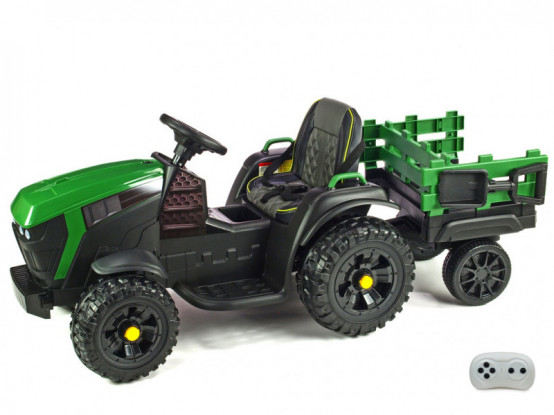 Dětský elektrický traktor s vlekem Bison, zelený