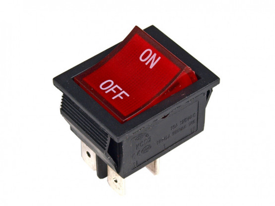 Náhradní vypínač O-I (ON/OFF) 4 pin, červený s textem