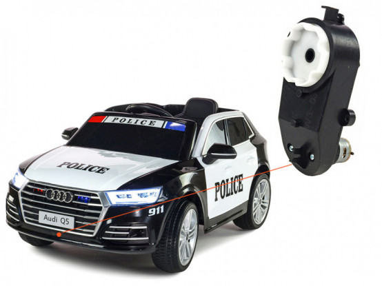 Dětské autíčko Audi Q5 Policejní - náhradní elektrický motor s převodovkou pro řízení