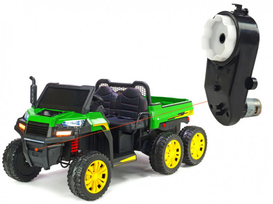 Dětské autíčko Farmer Truck šestikolový - náhradní elektrický motor s převodovkou pro řízení