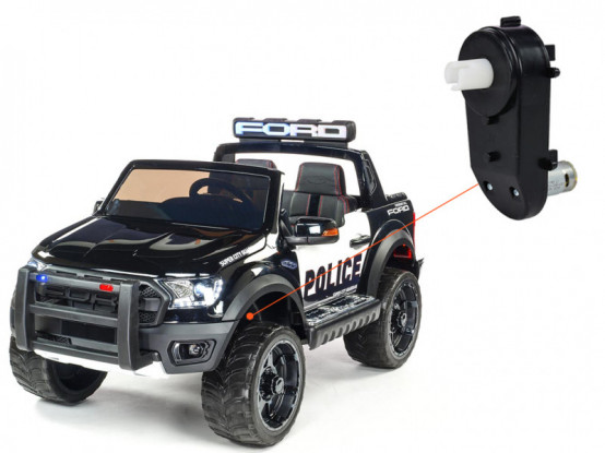 Dětské autíčko Ford Raptor Policie - náhradní elektrický motor s převodovkou pro řízení