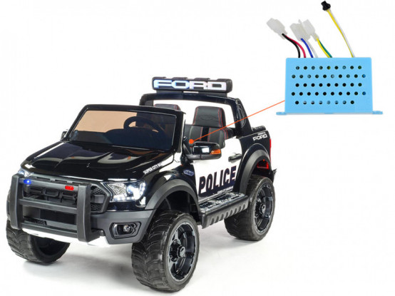 Dětské autíčko Ford Raptor Policie - náhradní řídící jednotka MODRÁ-1