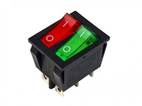 Náhradní vypínač dvoupólový O-I červený-zelený (ON/OFF) pro dětská vozítka