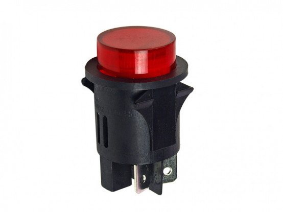 Náhradní kulatý vypínač O-I (ON/OFF) 4pin pro dětská vozítka, červený