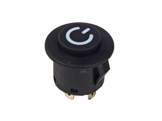 Náhradní vypínač O-I (ON/OFF) pro dětská vozítka, kulatý černý