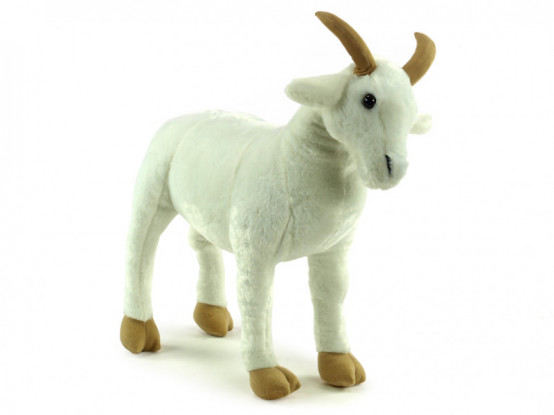 Plyšová koza stojící 62 cm, bílá